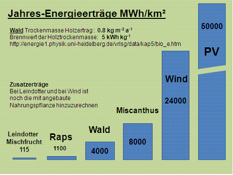 Biomasse Ertrag im Vergleich